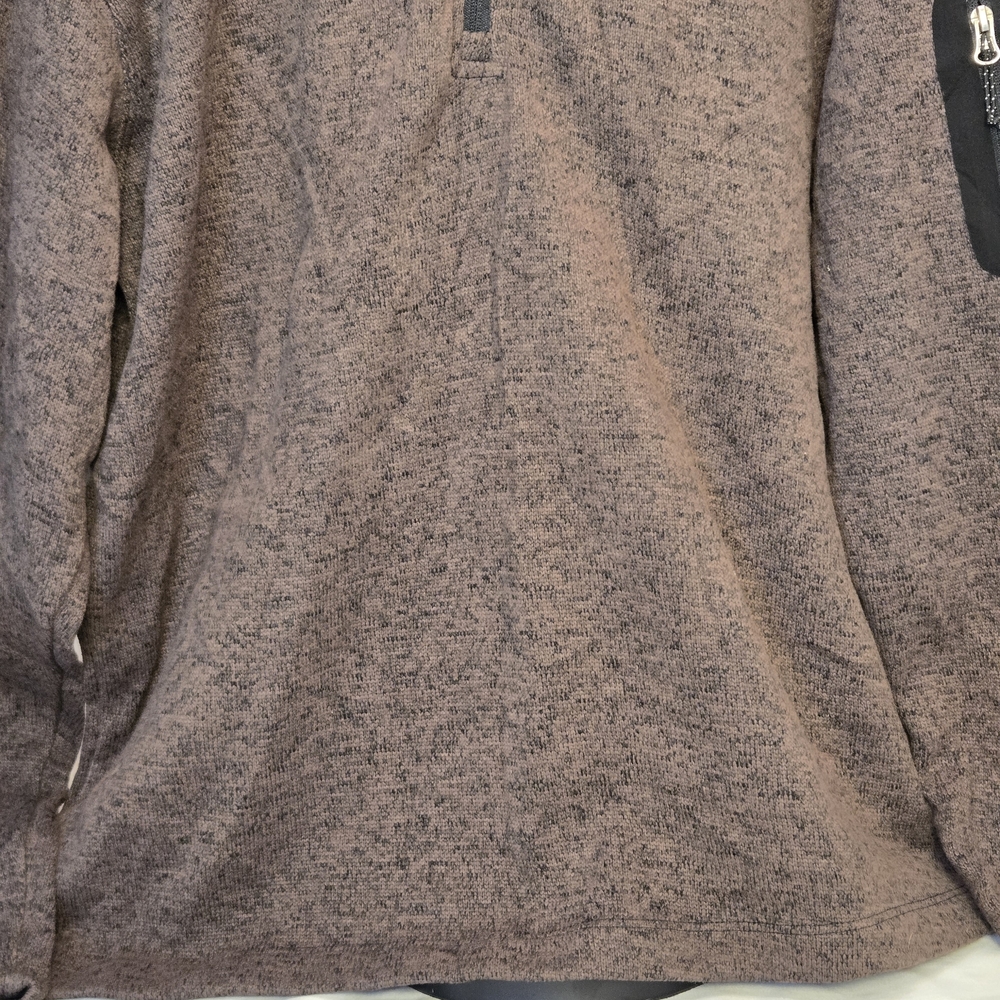 AVALANCHE Pullover‎ Jacket Mens 2XL Quarter Zip Thermal Brown Knit Fleece - Picture 2 of 15
